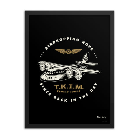 T.K.I.M. "Air Dropping Hope (Plane)" Framed Poster