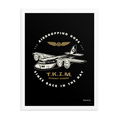 T.K.I.M. "Air Dropping Hope (Plane)" Framed Poster